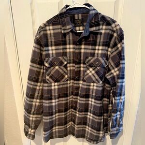 Jachs Brown, Gray, Tan XL Heavy Flannel  Plaid Men's Shirt